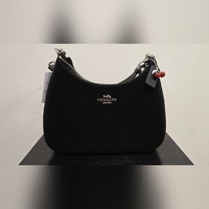 Coach Teri Hobo Suede Black Shoulder Bag New w/ Tags